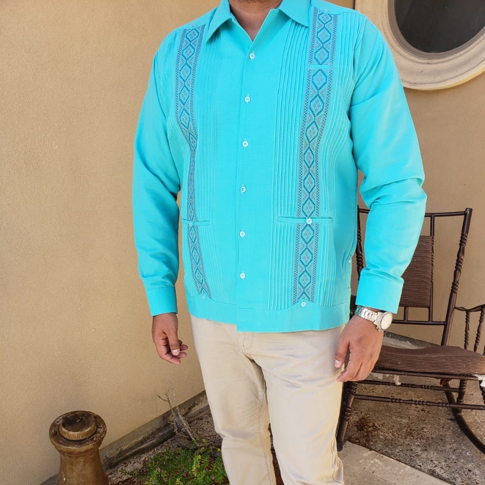 Guayabera Shirt Long Sleeve Fine Linen